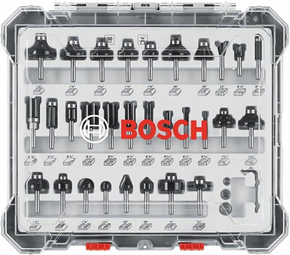 BOSCH RBS030MBS 30Piece CarbideTipped Wood Router Bit Assorted Set Secondary image