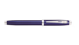 Sheaffer 100 Glossy Blue Lacquer Fountain Pen with Polished Chrome Trim and Medium Nib