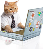 Suck UK Cat Scratch Laptop With Fluffy Mouse Interactive Cat Toys