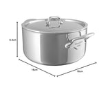 Mauviel M'Cook 5-Ply Polished Stainless Steel Stewpan, 1.8-qt, Made In France