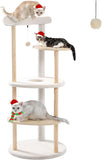 PETEPELA Cat Tree Cat Tower 5Level Cat Play House Cat Activity Center With Scratching Posts Beige