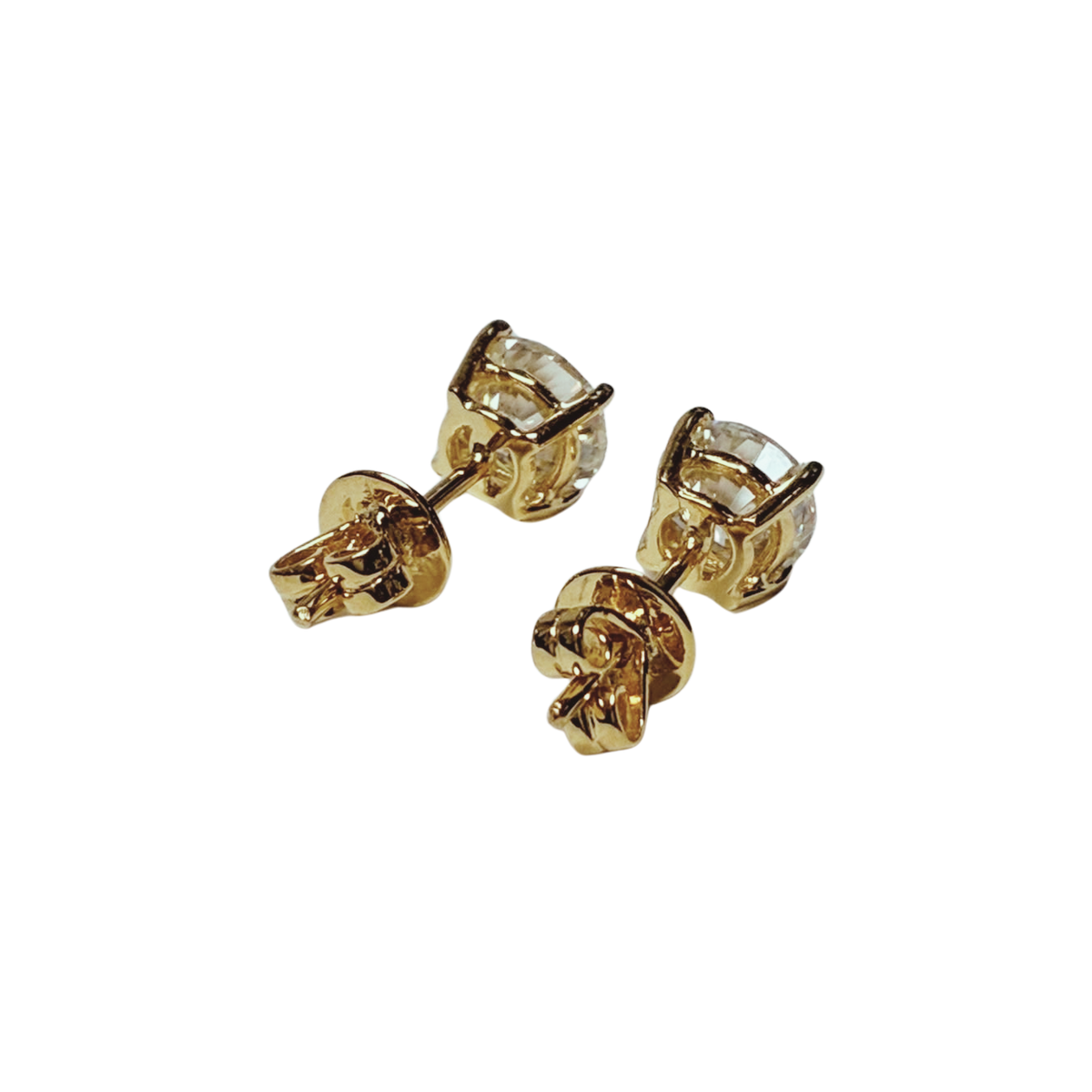 18KYG Brilliant Cut Diamond Earrings 1.75GM