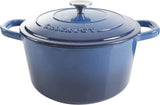 CROCK POT Artisan Round Enameled Cast Iron Dutch Oven 7Quart Sapphire Blue