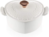 Le Creuset Cocotte D'amour Lace Relief Love Pot, Cotton White