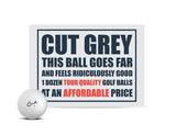 Cut Grey Golf Balls, 3 Piece Urethane (One Dozen)