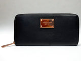 Michael Kors Jet Set Travel Leather Zip Around Continental Wallet Black