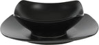 Gibson Home 136823.08R Zen Buffet Matte Porcelain Plates and Bowls Dinnerware 8pcs Set Blac Service For 4