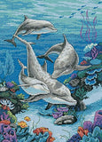 DIMENSIONS Needlecrafts Counted Cross Stitch The Dolphins Domain Blue