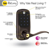 Yale Real Living Keyless Touchscreen Lever Lock with Z-Wave in Oil Rubbed Bronze (YRL220-ZW-0BP)