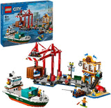 LEGO City Seaside Harbour with Cargo Ship Toy 60422, Building Set for Boys and Girls Aged 8 and Over, Kids’ Gift Ideas, Model Container Crane and Boat with 8 Minifigures (1226 Pieces)