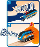 BRIO 33972 Action Tunnel Travel Set - Kids Creative Building Toys and Wooden Toy Train Sets and Wooden Tracks FSC 100% Sustainable | Smart-Tech Sound Tech Toy Full Set