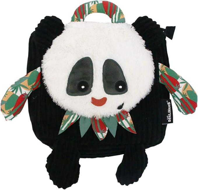 Les Deglingos LD35028 Rototos The Panda Corduroy Backpack, 25 x 25cm