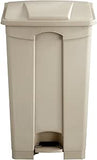 Safco Products Plastic Step-On Trash Can 9923TN, Tan, Hands-Free Disposal, 23-Gallon Capacity