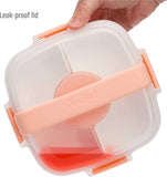 Goodful Stackable Lunch Box Container, Bento Style Food Storage with Removeable Compartments for Sandwich, Snacks, Toppings & Dressing, Leak-Proof and Made without BPA, 56-Ounce, Blush