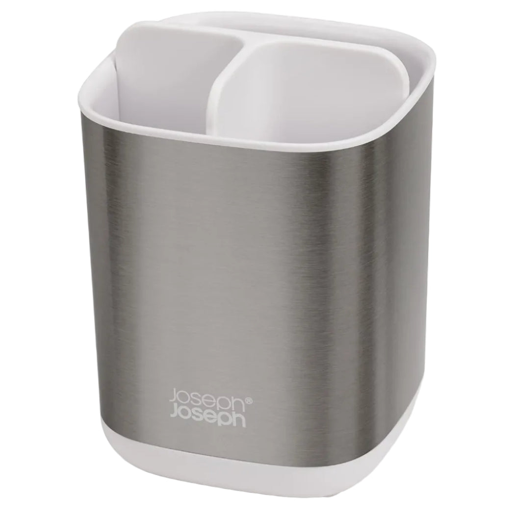 Joseph Joseph 70530 EasyStore Steel Toothbrush Caddy White Small Stainless Steel Main image