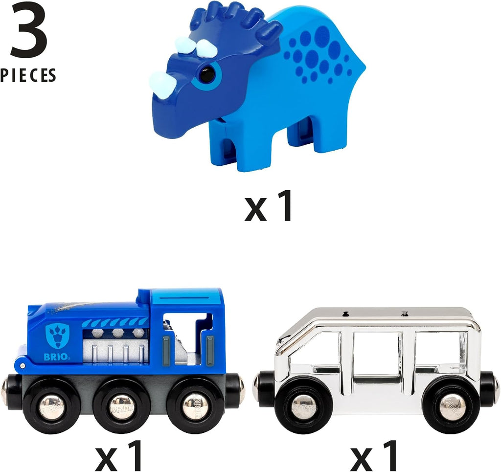 BRIO World Special Edition Train Set with Blue Engine and Dinosaur Figure