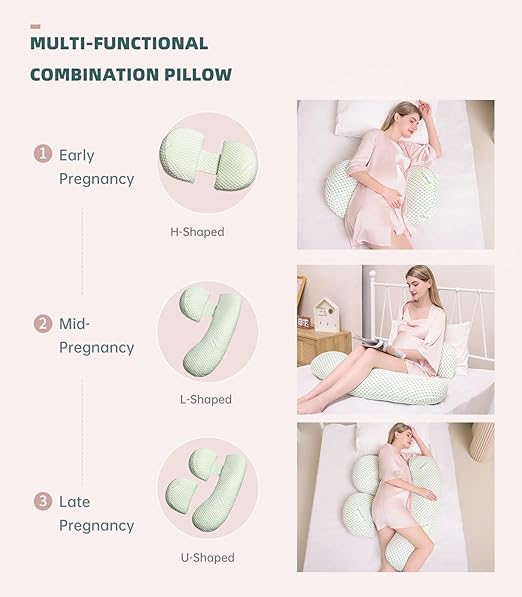 Pregnancy Pillow for Pregnant Women, Soft Pregnancy Body Pillow,Support for Back, Hips, Legs, Maternity Pillow with Detachable and Adjustable Pillow Cover Secondary image