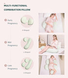 Pregnancy Pillow for Pregnant Women, Soft Pregnancy Body Pillow,Support for Back, Hips, Legs, Maternity Pillow with Detachable and Adjustable Pillow Cover