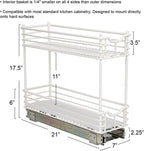 Household Essentials Narrow Sliding Cabinet Organizer Two Tier Organizer White 7in