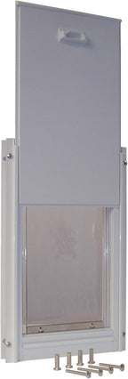 Ideal Pet Products Deluxe Aluminum Pet Door with Telescoping Frame, Medium, 7" x 11.25" Flap Size, White