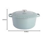 Spice by Tia Mowry Savory Saffron 6Qt Cast Iron Dutch Oven w/Embossed Lid - Aqua Blue