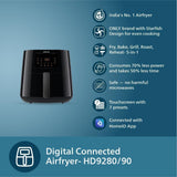 Philips HD9280/91 - Air Fryer, 6.2L, Rapid Air Technology, Quick Clean Basket, HomeID Recipe App, Black