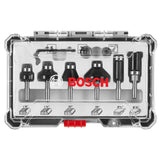 BOSCH RBS006TES 6-Piece (Universally Compatible Accessory) Carbide-Tipped Trim and Edging Router Bit Assorted Set