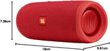 JBL Flip 5 IPX7 Waterproof Portable Bluetooth Speaker Red