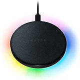 Razer Charging Pad Chroma RGB: 10W Fast Wireless Charger - for Apple iPhone/Android - Google Pixel, Samsung Galaxy and Other Qi Enabled Devices - Soft-Touch Rubber Top - Includes USB-C Cable