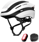 Lumos Ultra Helmet(Jet White,Non-MIPS,Size M-L) & Firefly Mini Bike Light