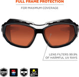 Ergodyne Skullerz Loki Convertible Safety Spoggles Glasses Polarized Copper Lens Black Frame