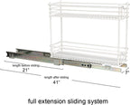 Household Essentials Narrow Sliding Cabinet Organizer Two Tier Organizer White 7in