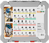 BOSCH RBS030MBS 30Piece CarbideTipped Wood Router Bit Assorted Set
