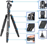 SIRUI Tripod for Camera, 2-in-1 Aluminum Camera Tripod Monopod, Compact Travel Tripod with 360 Panorama Ball Head, Professional Tripod for DSLR Video Camcorders 17,6lbs Load (MT1005+M10)