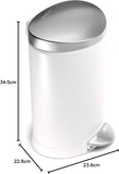 Simple Human Mini Semi-Round Step Trash Can, White Steel, 6 L