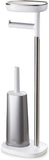 Joseph Joseph 70519 EasyStore Butler Plus Stand Toilet Paper Holder With Flex Steel Brush GreyWhite Stainless Steel