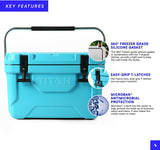 Arctic Zone Titan Hard Ice Chest Cooler with Microban Protection and Deep Freeze Insulation