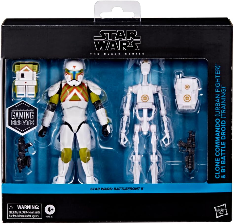 Star Wars The Black Series Clone Commando Urban Fighter And B1 Battle Droid Training Star Wars Battlefront II 6 Inch Action Figures