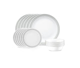 Corelle 17-Piece, Mystic Gray Dinnerware Set