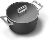 Smeg CKFC2611BLM Non-Stick Casserole with Lid, 26cm, Black