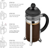 Bodum Caffettiera French Press Coffee Maker with Plastic Lid, 1L, Off White