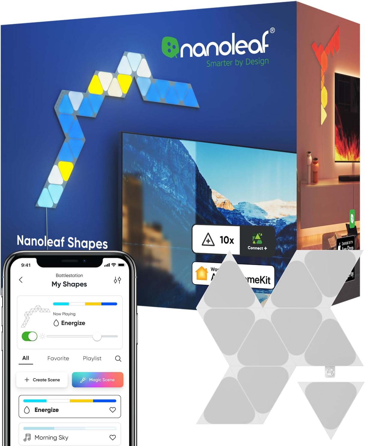 Nanoleaf NL481001TW10PK Shapes Mini Triangles Light Panel Expansion Kit 10 Panels Main image