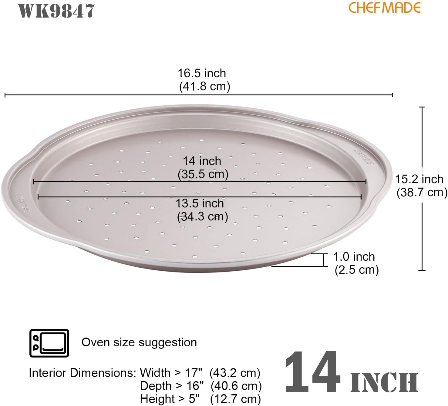 CHEFMADE WK9847 NonStick Pizza Crispen Pan 14in Secondary image