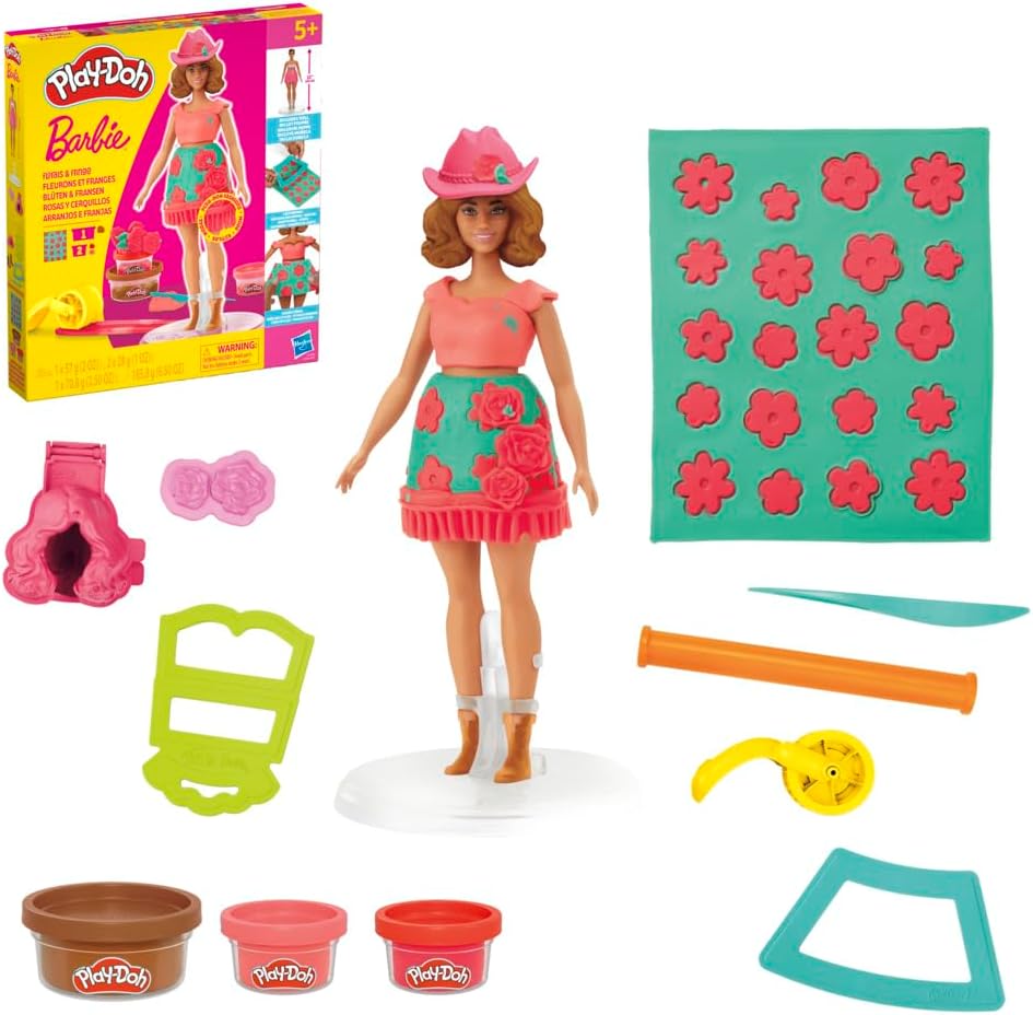PlayDoh Barbie Florals And Fringe Doll Clothes Craft Kit
