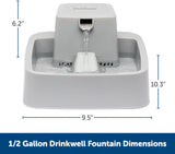 PetSafe Drinkwell Cat Water Fountain - Automatic Dog Water Bowl - Great for Multiple Pets - Pump and Water Filter Included - Dishwasher Safe - Easy Clean Pet Dish - Water Dispenser - 1/2 Gallon/64 oz