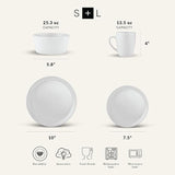 Stone Lain Albie 32-Piece Dinnerware Set Stoneware, White Speckled