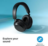 Sennheiser ACCENTUM Wireless Over-Ear Bluetooth Headphones with Mic, 50-Hour Battery Life, Hybrid Noise Cancelling (ANC), All-Day Comfort and Clear Voice Pick-up for Calls, 10 Min Quick Charge, Black