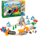 BRIO 33972 Action Tunnel Travel Set - Kids Creative Building Toys and Wooden Toy Train Sets and Wooden Tracks FSC 100% Sustainable | Smart-Tech Sound Tech Toy Full Set