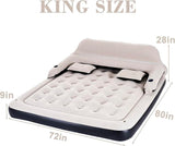 RAPTAVIS King Size Air Mattress Sofa Bed for Camping,Portable Inflatable Couch with Pillow,Blow Up Bed for Outdoor Overnight