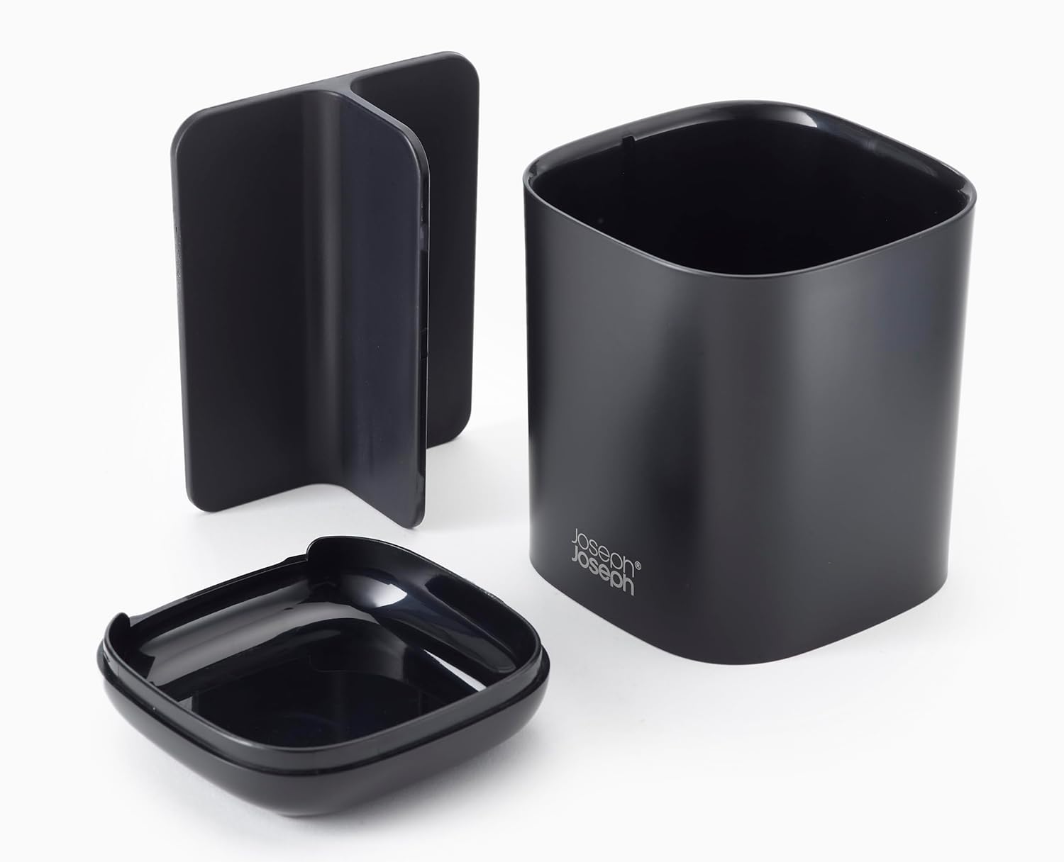 Joseph Joseph EasyStore Toothbrush Holder Caddy Bathroom Storage Compact Matt Blac
